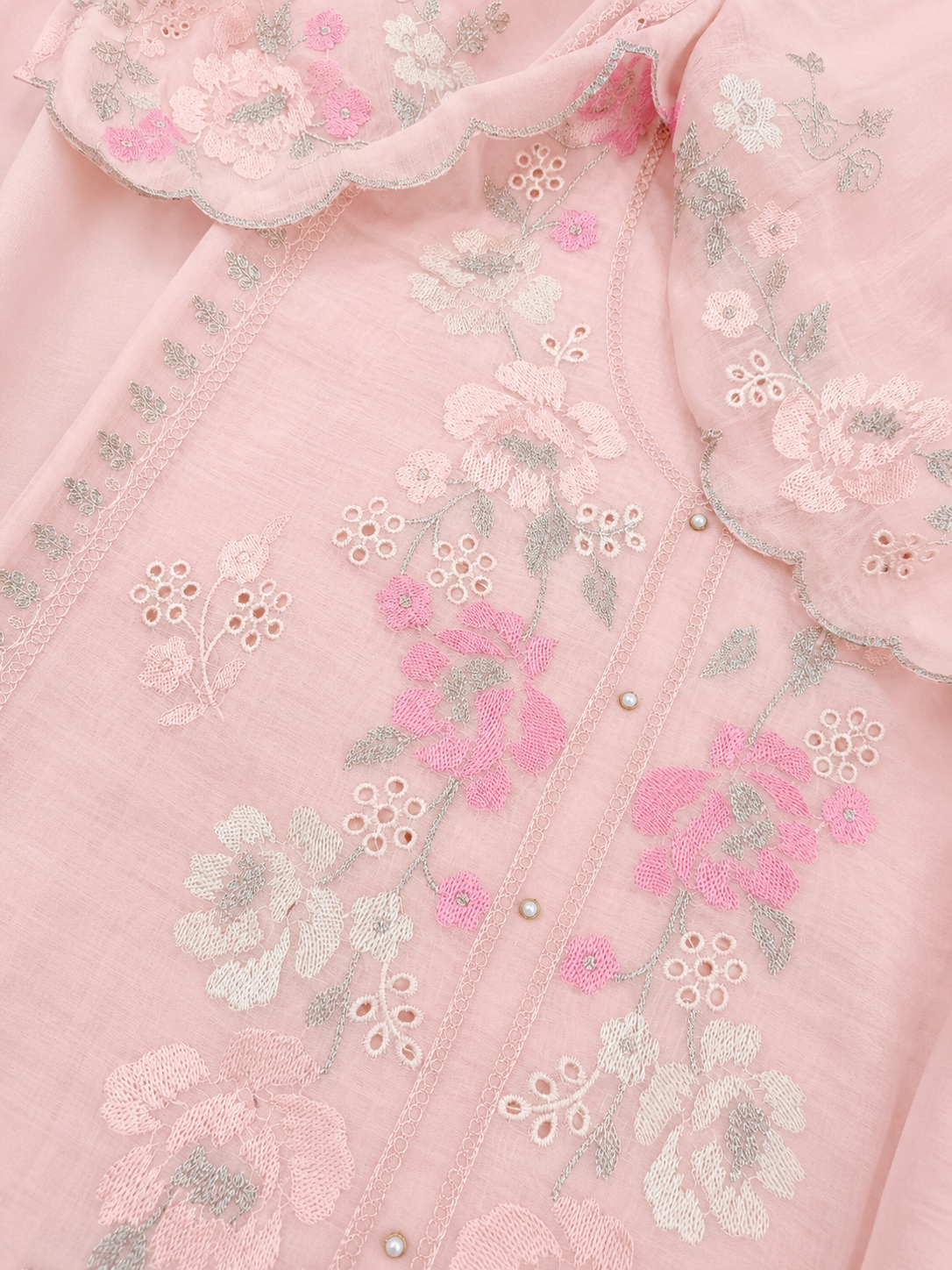 ATHARVA HERITAGE PURE MUL CHANDERI Cross stitch Embroidery Pakistani SUIT AH1813091 Pink