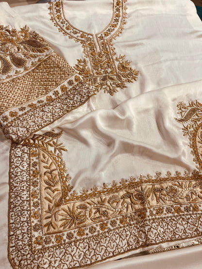 Atharva Heritage ✨Trousseau Collection – Handwoven Pure Silk 80 Grams Zardozi Pakistani Ensemble ✨ PTSTHZ567