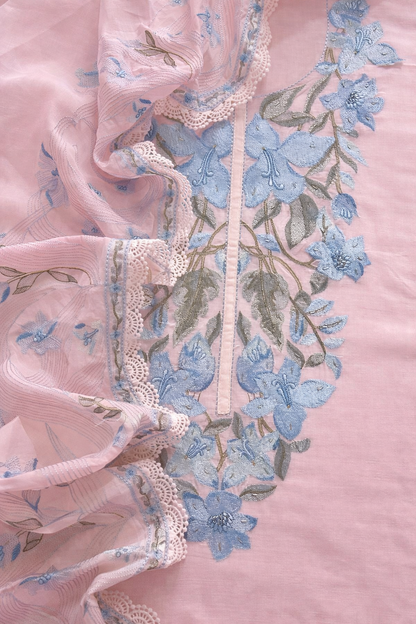 Atharva Atharva Heritage Water Thread Embroidered Pure Mul Chanderi Hand woven  edits MC70011 Pink