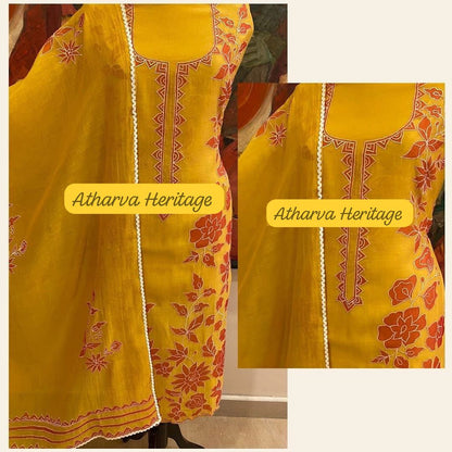 Atharva PURE Mul CHANDER  Applique SUIT CH17515