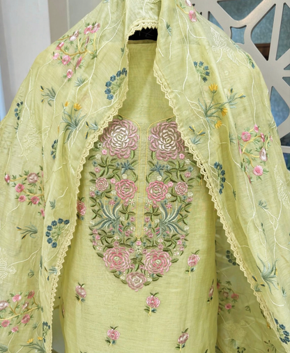 ATHARVA HERITAGE PURE MUL CHANDERI PARSI GARA SUIT MCH0072P