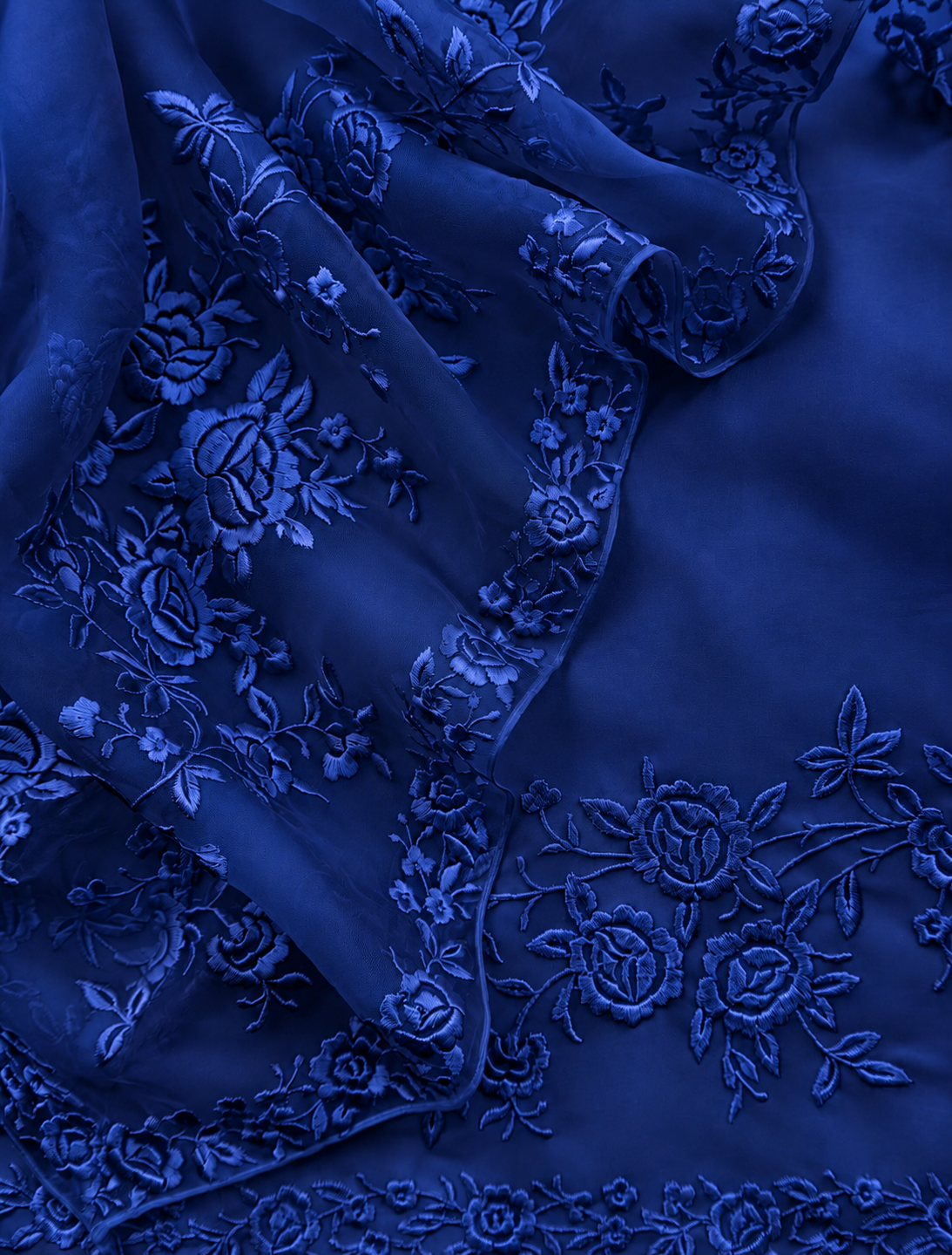 Atharva Heritage Pure Silk Organza Parsi Thread Monochrome Embroidery Front And Back  Suit SOP543