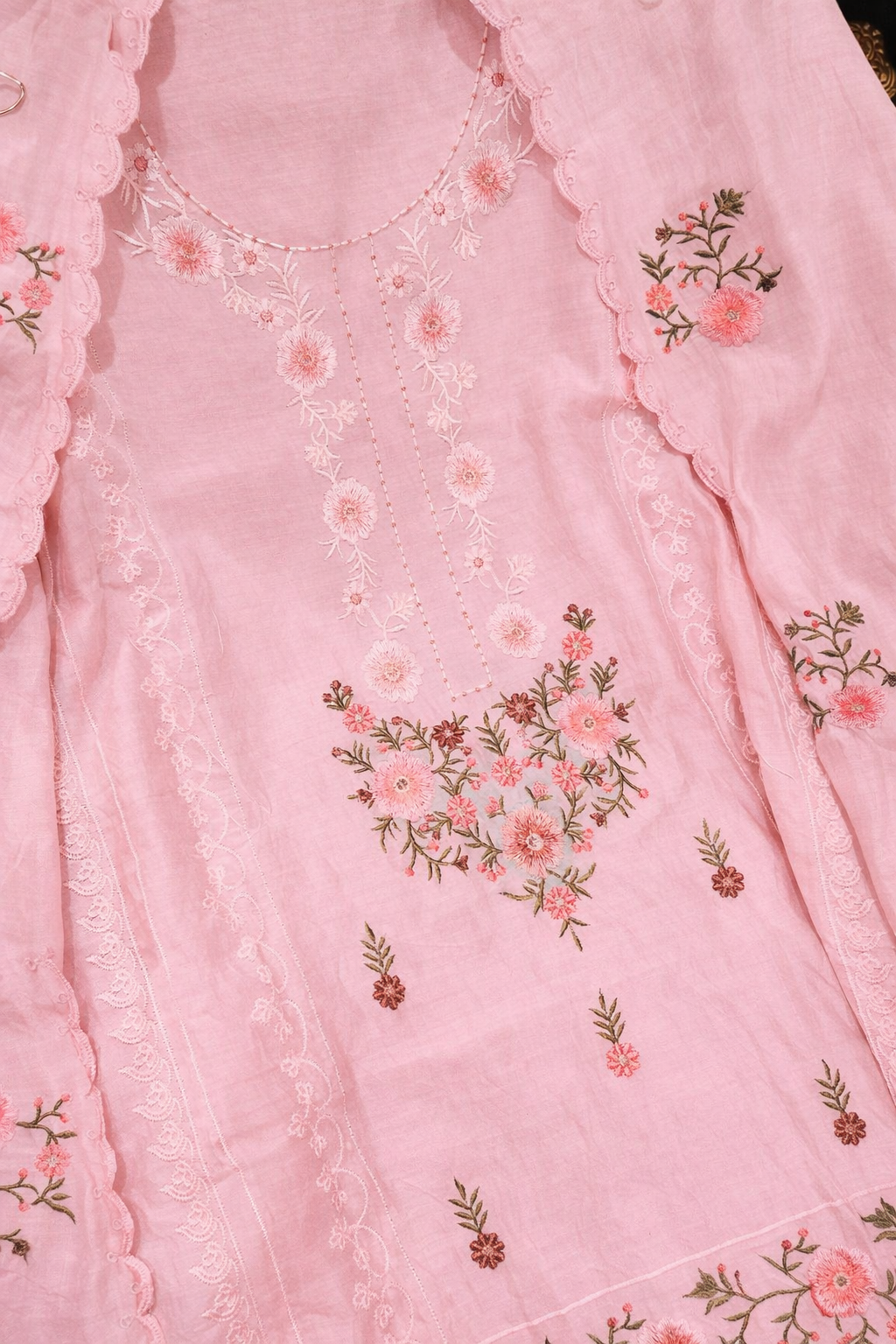 Atharva Heritage PURE MUL CHANDER   PARSI GARA SUIT CH5426B Powder pink