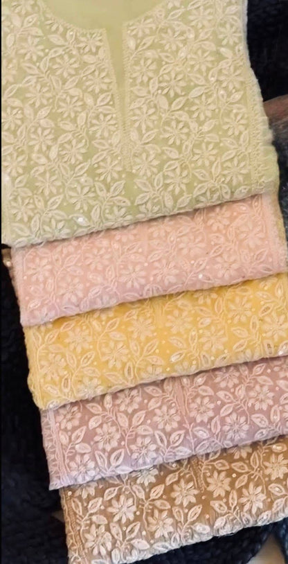 Atharva Heritage Exclusive Handcrafted Chikankari Mulmul Chanderi Suit Set – Summer Limited Edition AH131831801