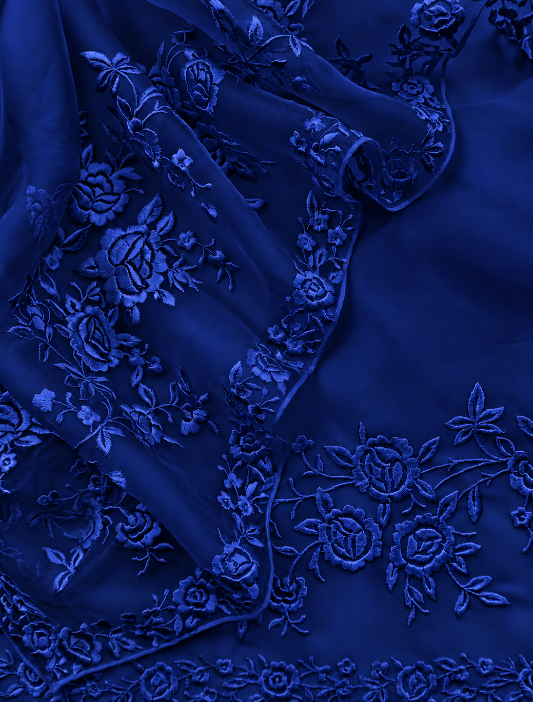 Atharva Heritage Pure Silk Organza Parsi Thread Monochrome Embroidery Front And Back  Suit SOP543