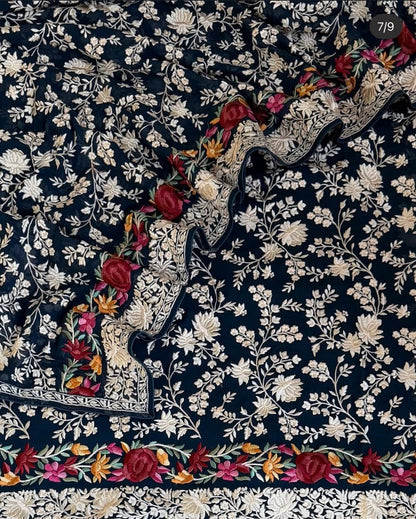 ATHARVA HERITAGE Pure Georgette 80 Grams PARSI GARA SUIT Front and back AH1813GP
