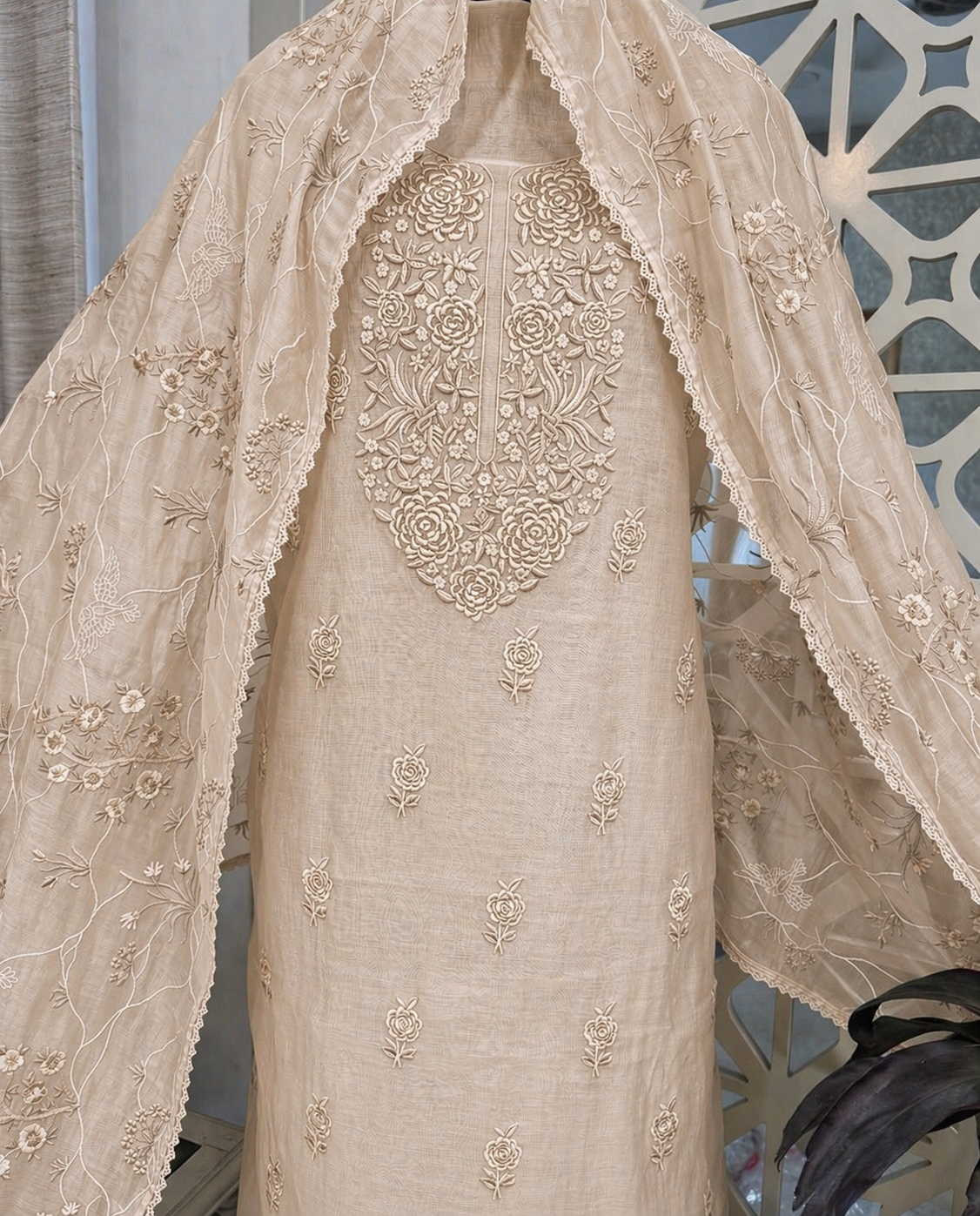 ATHARVA HERITAGE PURE MUL CHANDERI PARSI GARA SUIT MCH0072P