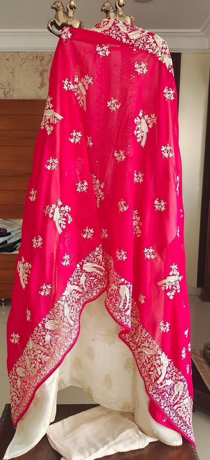 Atharva Heritage stunning Silk Kurta with Pure Silk Organza Parsi Dupatta AH1813PG562