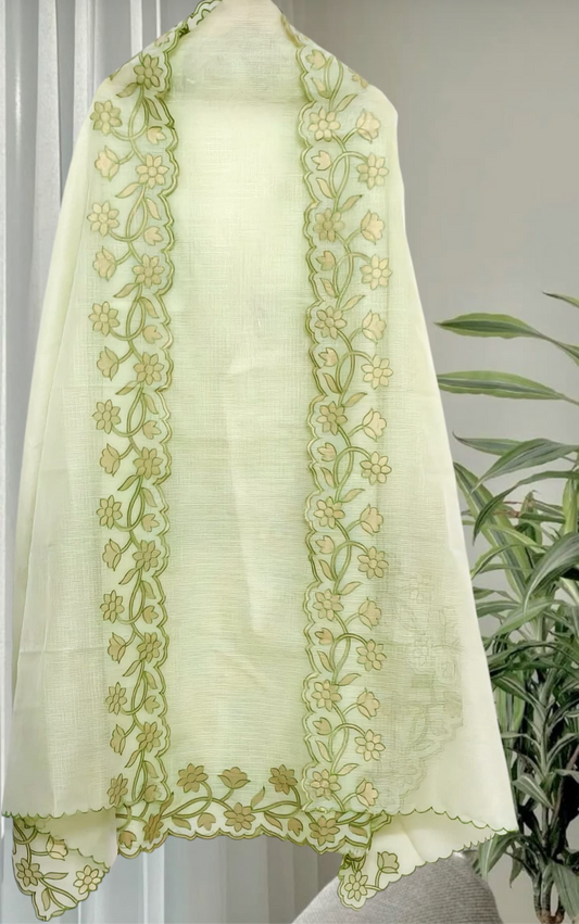 ATHARVA HERITAGE Hand CUTWORK Embroidery Salwar Kameez/Pure Cotton Kota Doria  Shirt & Dupatta/Cotton Bottom/Custom Stitch Unstitch/Plazo/Pant/KDC001