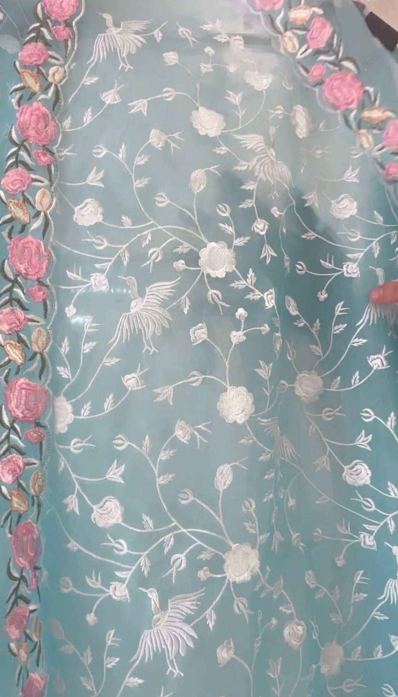 Atharva Heritage 	The Sky Blue Muse – Pure Silk Organza Elegance SOPG162