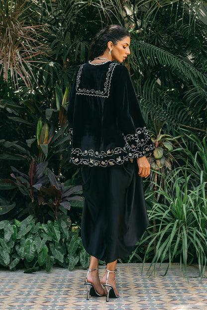 Atharva Heritage Silk Velvet Top with pure Silk 80 Grams Dhoti Salwar Co-ord Elegance DSV168