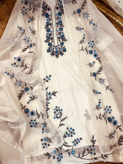 ATHARVA HERITAGE PURE MUL CHANDERI SILK  PARSI GARA SUIT MCH0013-12