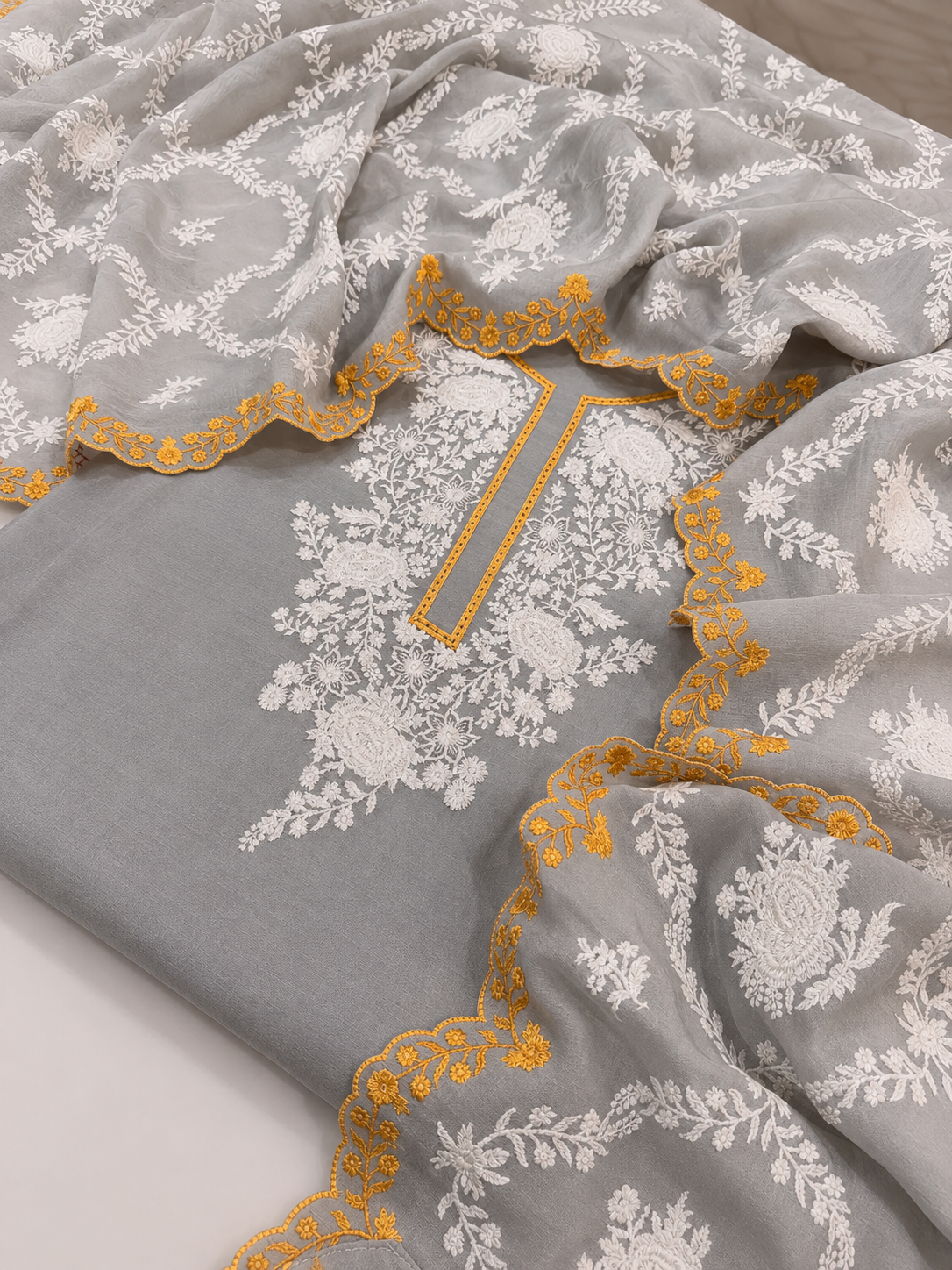 Atharva Heritage Unstitched Pure Mul Chanderi Kurta with Pure MUL Chanderi dupatta AH18133127