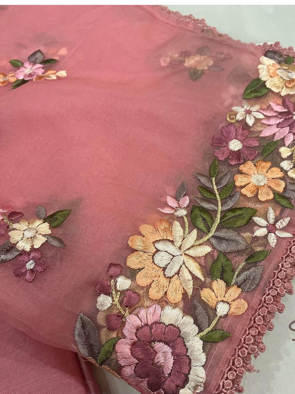 Atharva Heritage Unstitched Pakistani Suit , Pure Chanderi silk 70 Grams Kurta , Pure Silk Organza 35 Grams Dupatta CHO00678