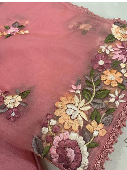 Atharva Heritage Unstitched Pakistani Suit , Pure Chanderi silk 70 Grams Kurta , Pure Silk Organza 35 Grams Dupatta CHO00678