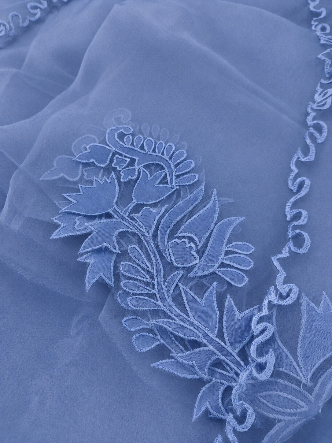 Atharva Heritage Sheer Luxury Ready to Wear Pakistani Appliqué  Unstitched Suit SLP0507 Pastel Lilac