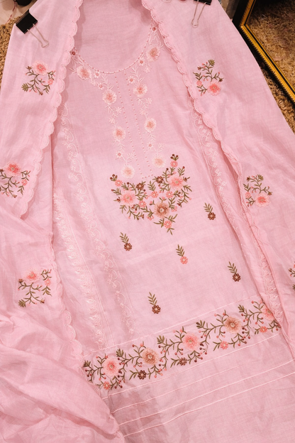 Atharva Heritage PURE MUL CHANDER   PARSI GARA SUIT CH5426B Powder pink