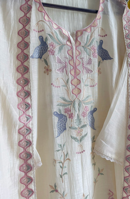 ATHARVA HERITAGE PURE CHANDER SILK KASHMIRI EMBROIDERED SUIT CH5435