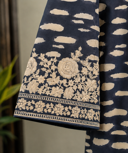 Atharva Heritage Luxury Pure Crepe 80 Grams Parsi Embroidered Pakistani Suit | Premium Designer Suit | Atharv Heritage AH1813CS18