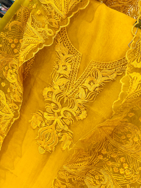 ATHARVA HERITAGE Sheer Luxury Pakistani unstitched Suit SLP001Y Yellow