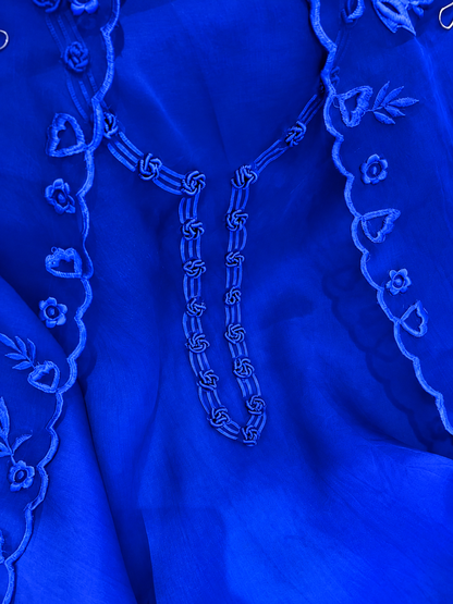 Atharva Heritage Enchanting Elegance: Pure Satin Silk Organza 80 Grams  Pakistani Suits Adorned Monochrome Embroidery AH1813673