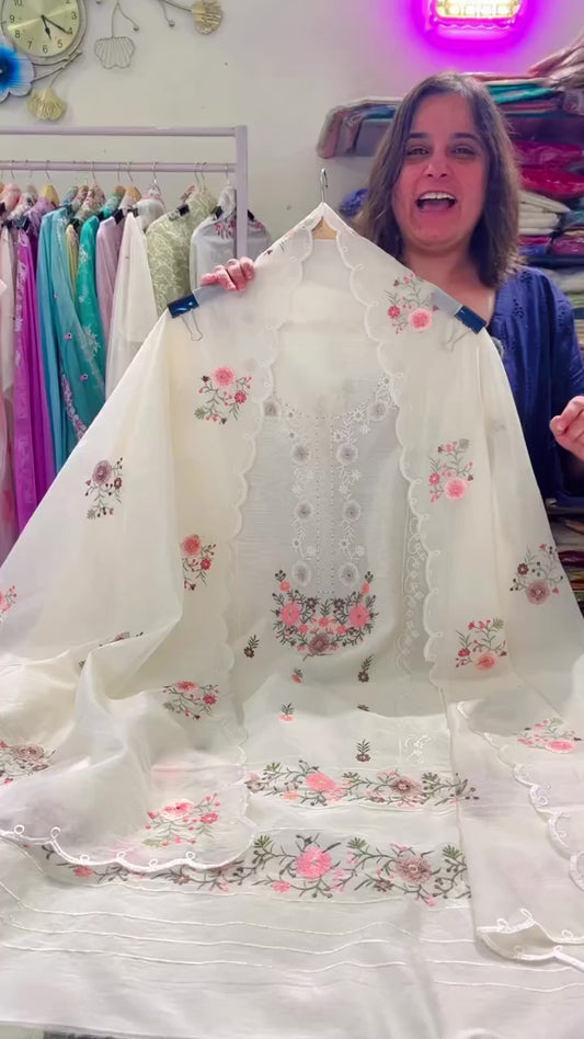 Atharva Heritage PURE CHANDER SILK  PARSI GARA SUIT CH5426