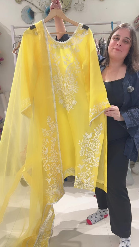 ATHARVA HERITAGE Sheer Luxury Pure Silk Organza Parsi Gara Pakistani unstitched Suit PSOPG167