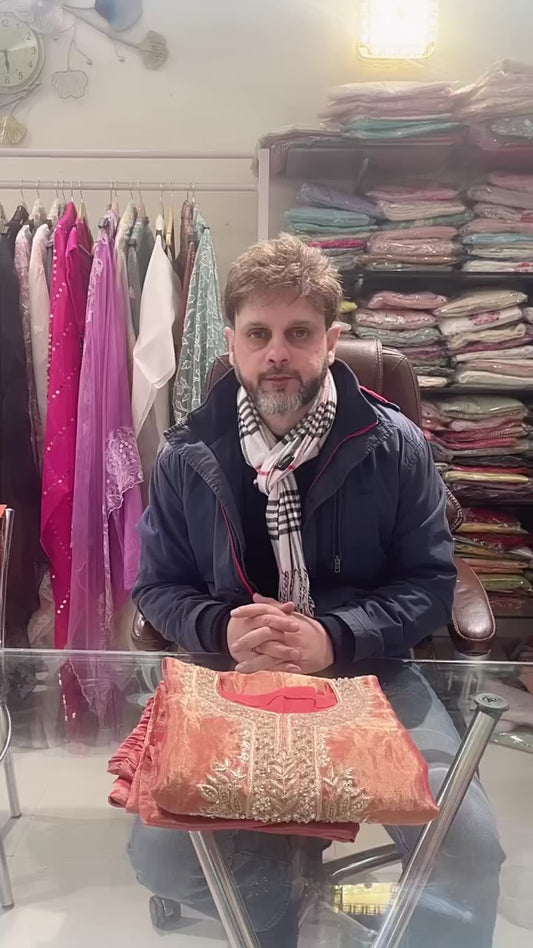 Atharva Heritage ✨Trousseau Collection – Handwoven Tissue Silk Zardozi Ensemble Co-Ord Set  ✨