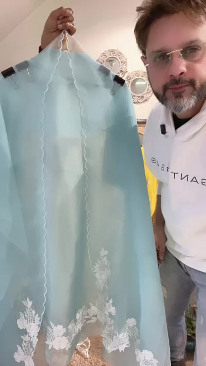 Atharva Heritage Pure Organza Silk Pakistani Suit with Pearl Parsi Embroidery AH181331176