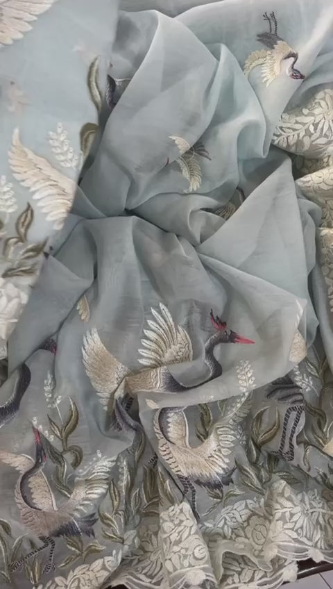 PURE MUL CHANDERI SILK  PARSI GARA SUIT MCH009