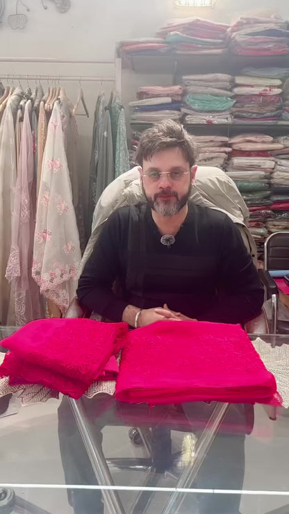 Atharva Heritage SHEER LUXURY Pure Silk Organza French Thread Front and Back Embroidered with Separate Embroidered Sleeves SOFTHP569