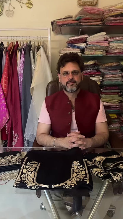 Atharva Heritage Pure Satin Silk Zari Pita Tilla Embroidered Pakistani Suit with Hand Mukesh Kamdhani Dupatta – Customizable Luxury Ensemble SSZ151