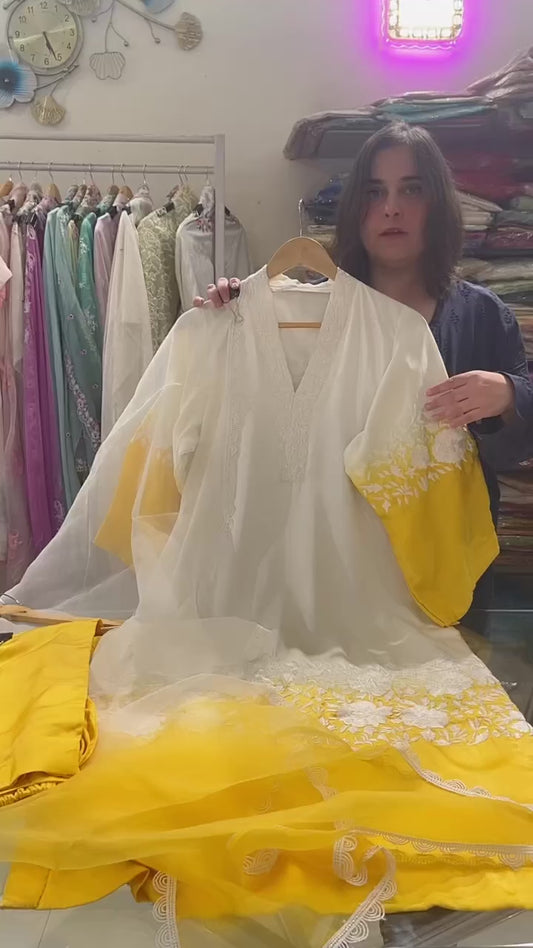 Atharva Heritage "Enchanting Elegance: Pure Silk 80 Grams Pakistani Suits Adorned with Exquisite Parsi Embroidery MS002