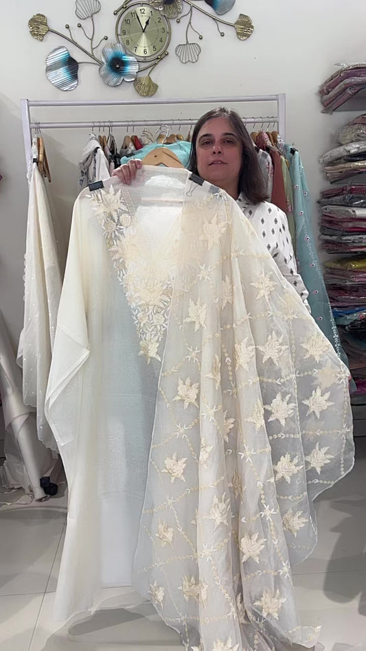 Atharva Heritage Unstitched Pure Mul Chanderi Kurta with Pure MUL Chanderi dupatta AH18133127 (Copy)