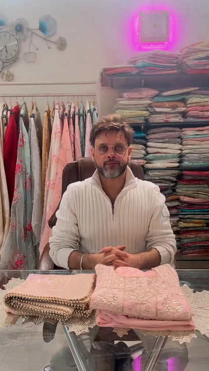 ATHARVA Hand Embroidery Salwar Kameez/Chanderi Ladies Suit/Banarsi Silk Dupatta/Zardozi Embroidery /Custom Stitch Unstitch/Embroidery/Gift/CH16793