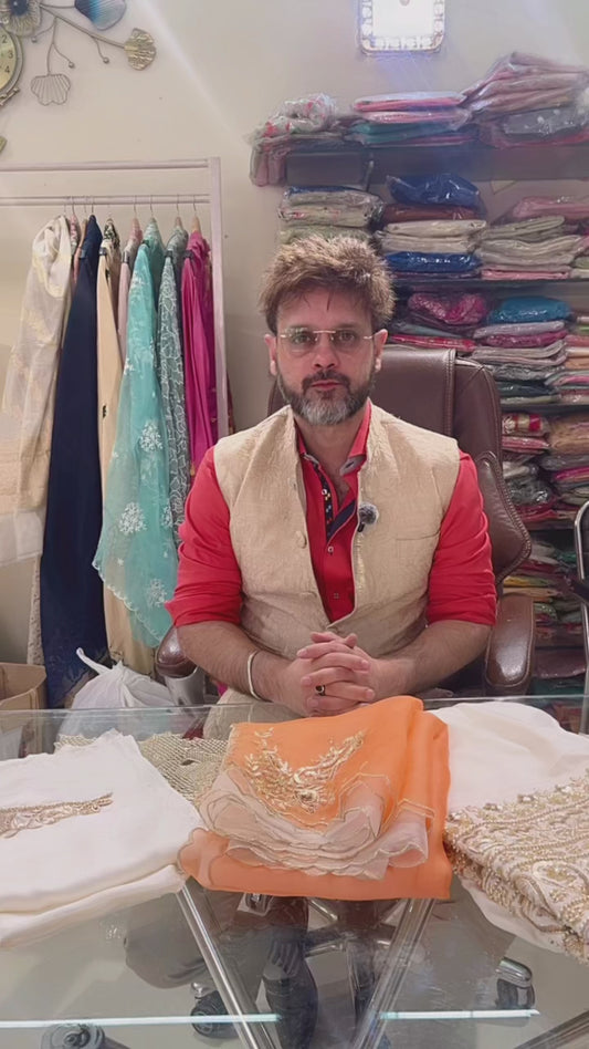 ATHARVA HERITAGE Pure Satin Silk   with Complete Hand Zardozi embroidered Farshi Salwar  Pakistani Suit~✨🌼 AH-1813-31-907