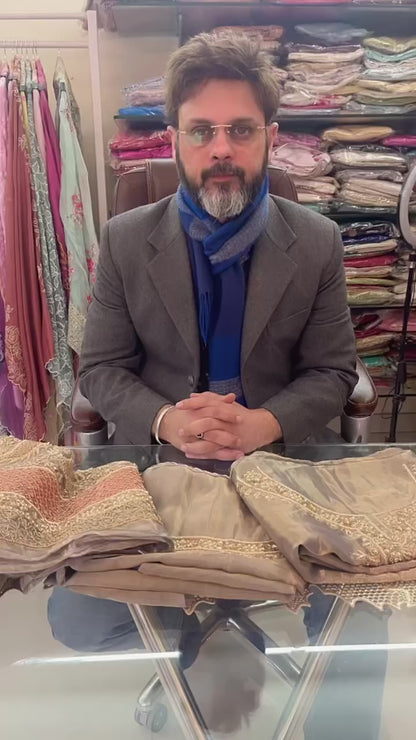 Atharva Heritage ✨Trousseau Collection – Handwoven Tissue Silk Zardozi Ensemble Front n Back ✨ PTSTHZ567