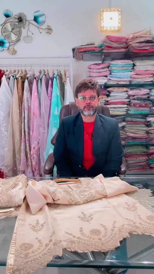 Atharva Heritage Maharani Luxury Pure Chanderi Silk 70 Grams Suit with Pita Tilla Embroidery MC00916