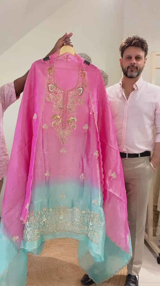 Atharva Heritage MAHARANI LUXURY Hand woven Tissue  SILK SUIT MC0020