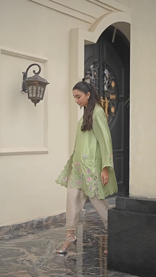 Moda Satin Ready to Wear Pakistani Co-ord Set MS001
