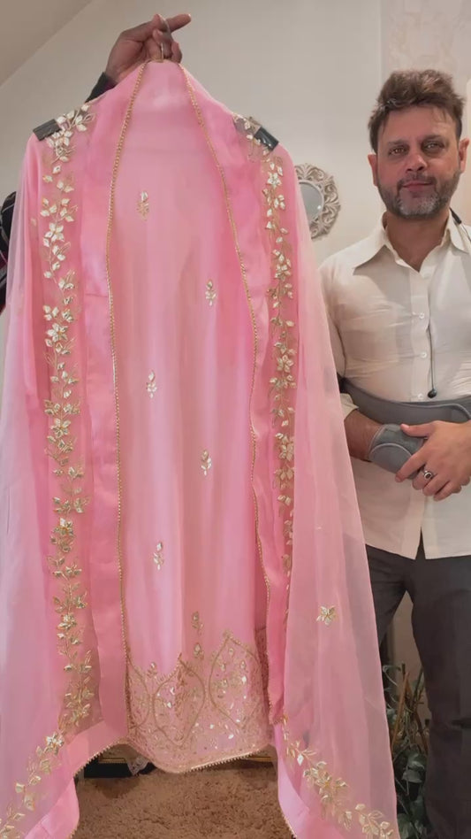 Atharva Heritage stunning Crepe Silk Kurta with Soft Organza Gota Dupatta CO001(A)