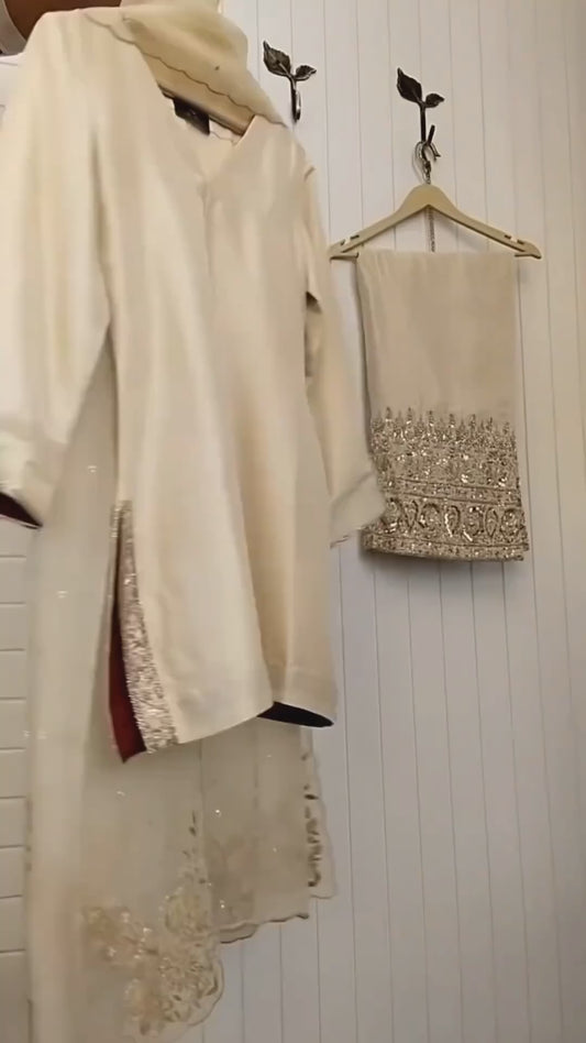 ATHARVA HERITAGE Pure Satin Silk   with Complete Hand Zardozi embroidered Farshi Salwar  Pakistani Suit~✨🌼 AH-1813-31-907