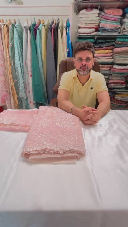 Atharva Heritage Sheer Luxury Saree S001 Powder Pink