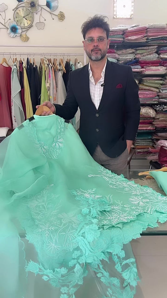 ATHARVA HERITAGE The Ultimate Designer Pakistani Suit in Mint Green  – Four-Layer Hand-Embroidered Couture Ensemble AH13184LPS