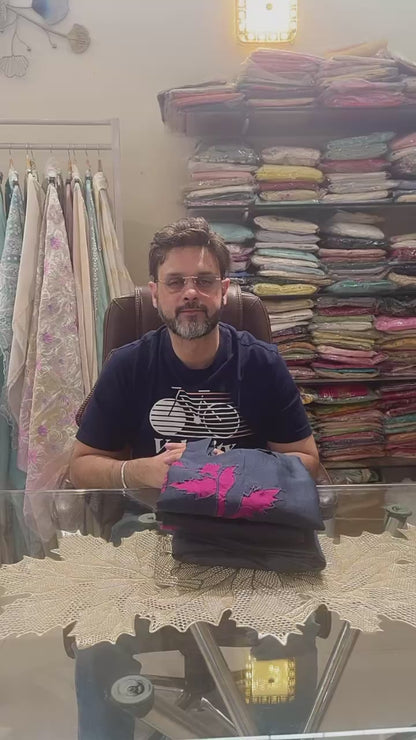 Atharva Heritage Hand Cutwork Farshi Salwar Suit in 100% Pure Chanderi Silk (70 Grams)