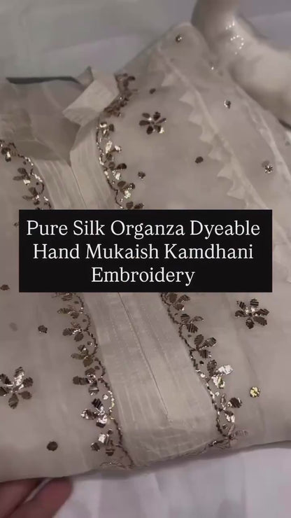 ATHARVA HERITAGE Sheer LuxuryDYEABLE  /Premium Lucknowi Semi Stitched Collection Sheer00082 DYEABLE