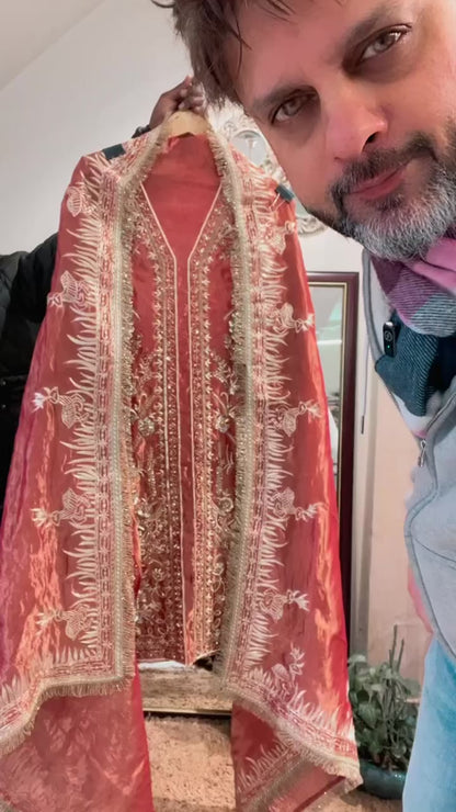 Atharva Heritage Hand Zardosi Jaal Pakistani Jacket Set in Pure 80-Gram Tissue Silk AH1813HZ59